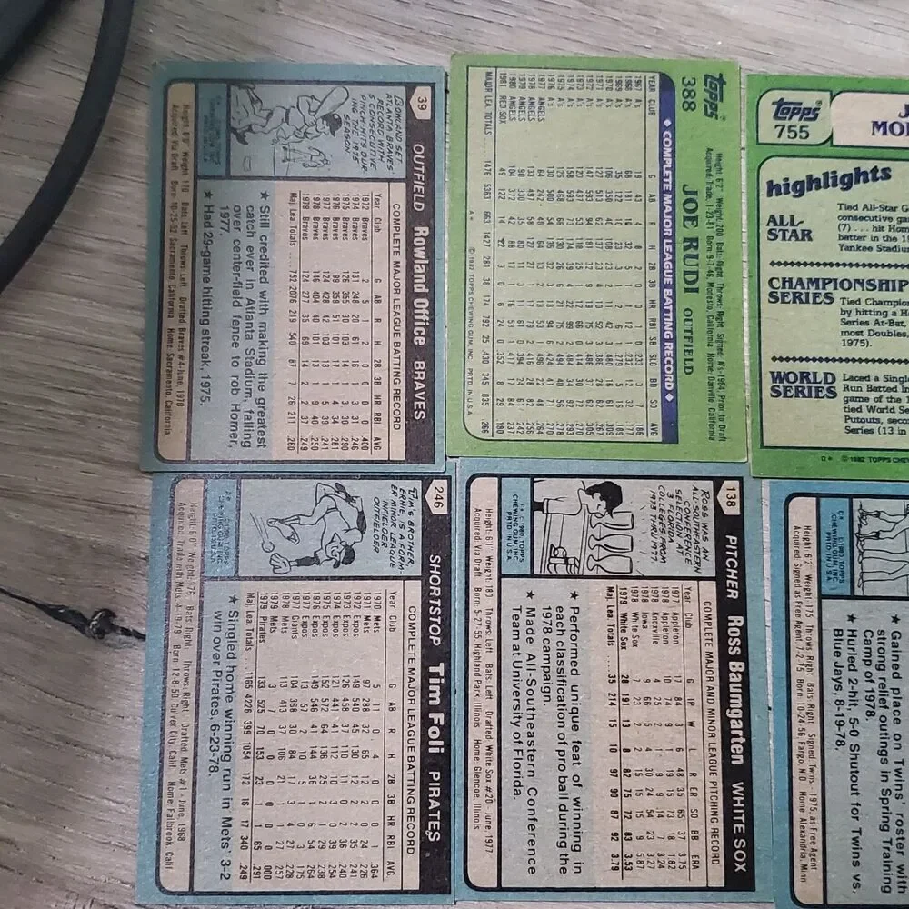 Vintage Topps Baseball Card Lot (14 Cards) 1979 1980 Joe Morgan In Action Rudi